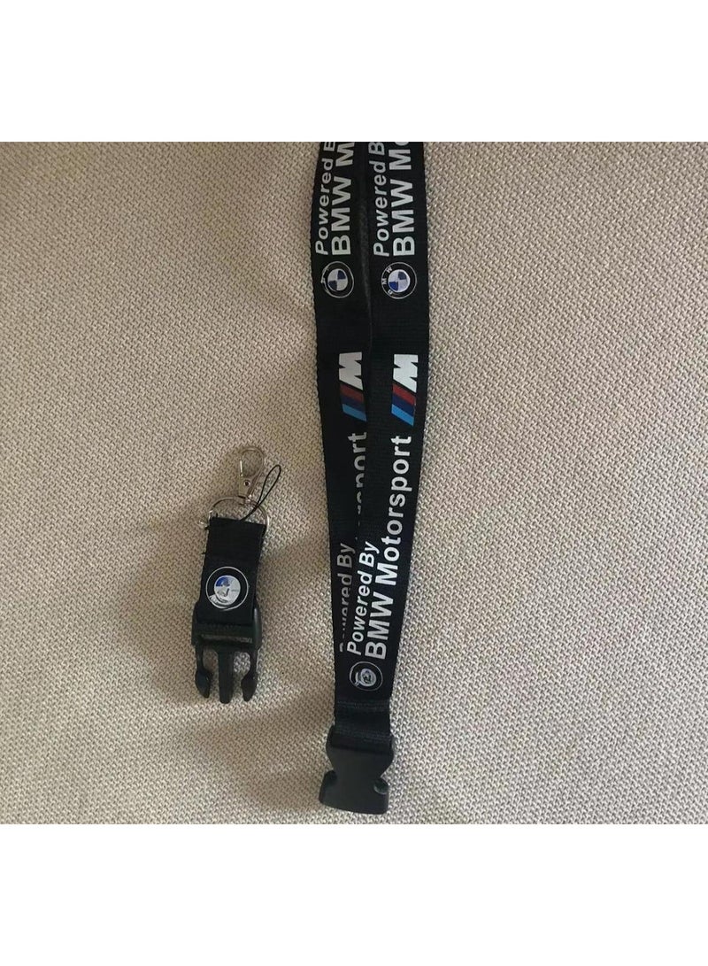 بي إم دبليو حبل تعليق للمفاتيح، حزام للرقبة، حامل بطاقة، شارة، سلسلة مفاتيح رياضية، حامل مفاتيح، حبل سلسلة مفاتيح، إكسسوارات سيارات BMW MOTORSPORT (أسود) - Image 3